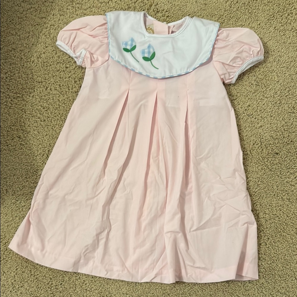 Pink Dress with Floral Embroidery